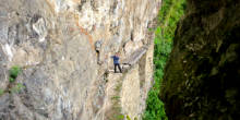 A ponte inca em Machu Picchu