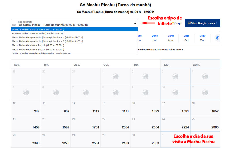 Disponibilidade bilhete Machu Picchu Disponibilidade bilhete Machu Picchu