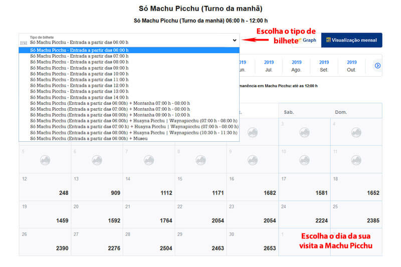 Disponibilidade bilhete Machu Picchu Disponibilidade bilhete Machu Picchu
