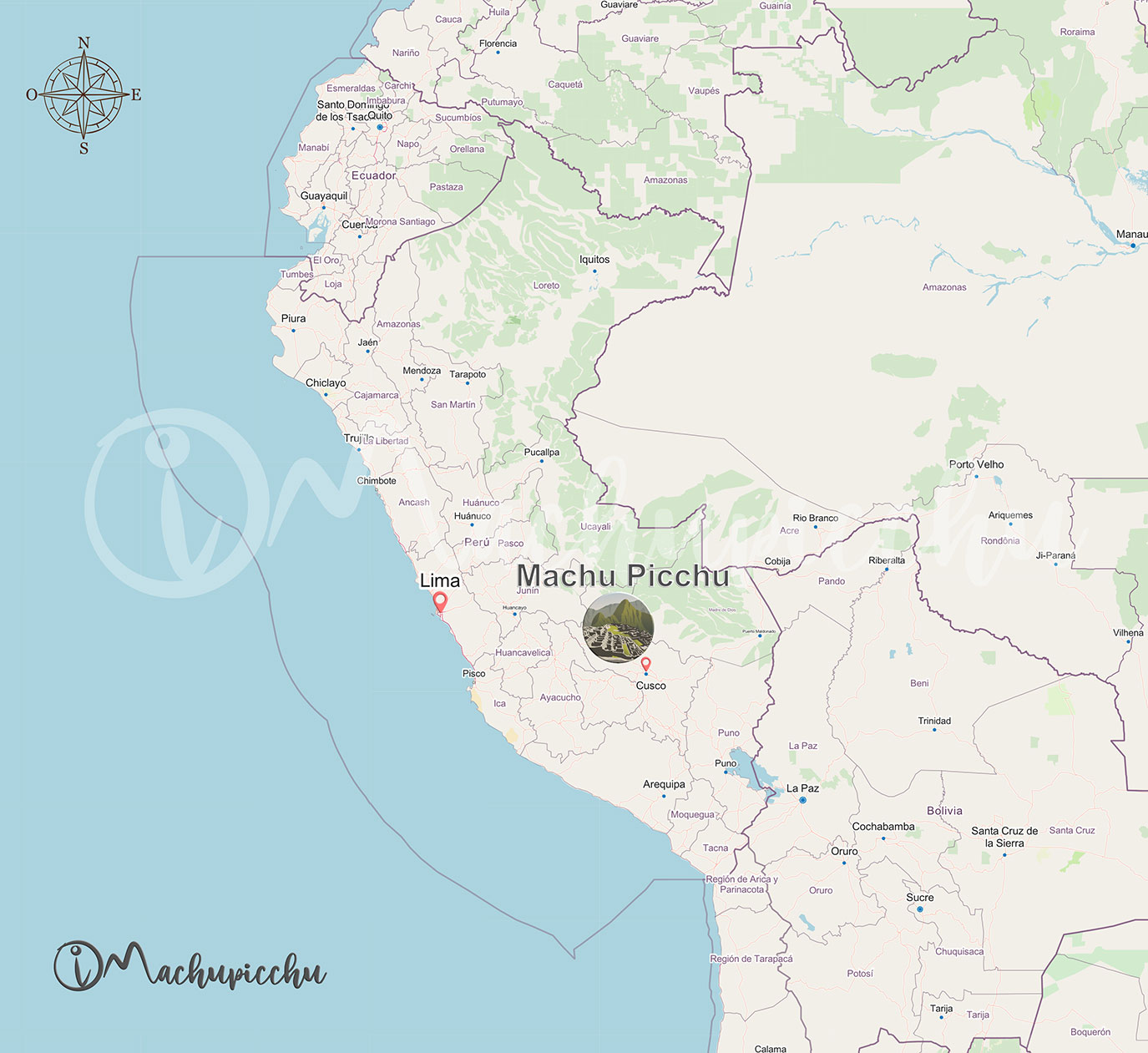 Localização de Machu Picchu no Peru