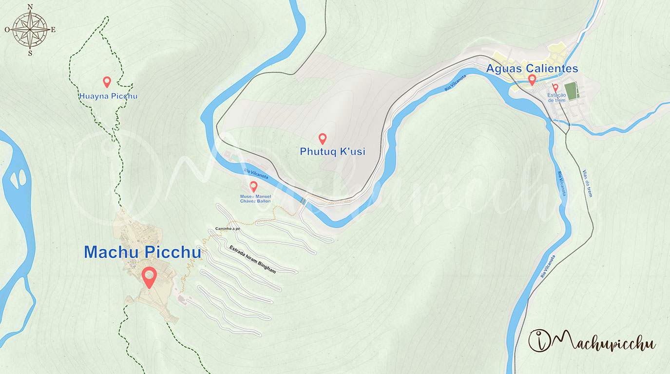 Localização de Machu Picchu em Aguas Calientes