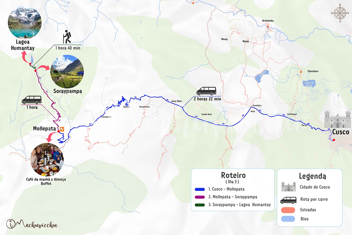 Lagoa Humantay - Mapa de rotas