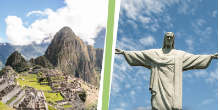 Machu Picchu e Cristo Redentor, duas maravilhas do mundo na América do Sul