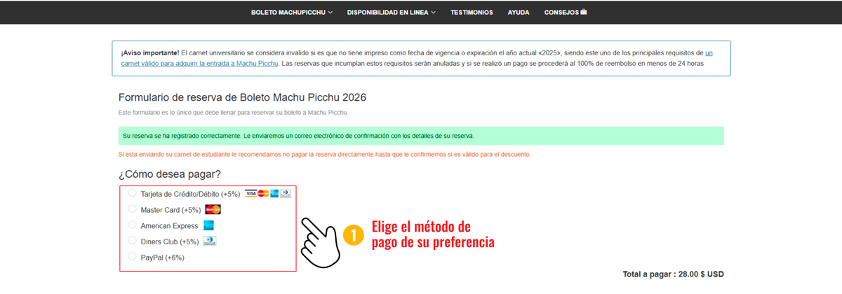 Métodos de pagamento